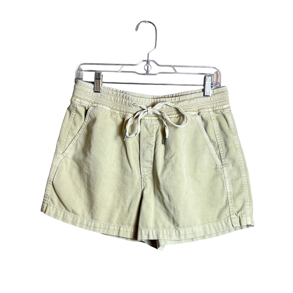 Gap Rib Pull On Shorts Womens Beige Garment Dyed Cotton Blend Size S